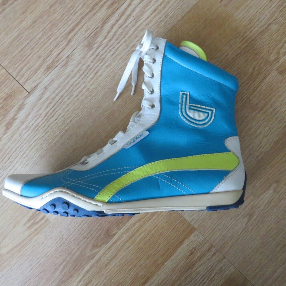 Byblos 616 Blue Leather Karate Boxing Women’s Lace Zipper Italy Unisex Shoes 37 - Picture 5 of 11